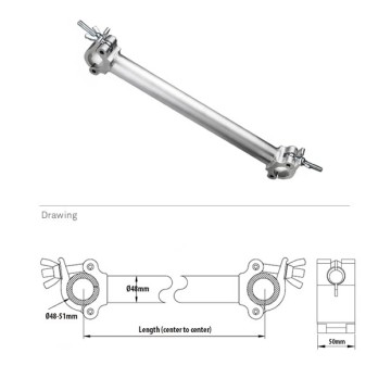 Kupo pipe-to-pipe coupler parallel, 1000mm (ctrs to ctrs)