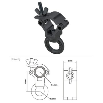 Kupo mini coupler w/ eye ring -black