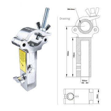 Kupo mighty half coupler with 28mm tv quick receiver, silver