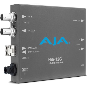 AJA 1x6 12G HD/SD SDI Reclocking Distribution Amplifier, 120M 12G cable equalization
