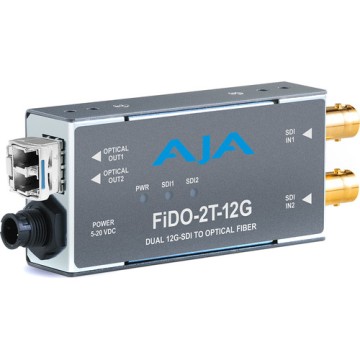AJA 2-Channel 12G-SDI to Single Mode LC Fiber Transmitter