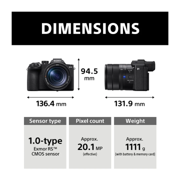 Sony RX10 V - 24–600 mm Zoom, 20.1 MP, 30 fps burst shooting